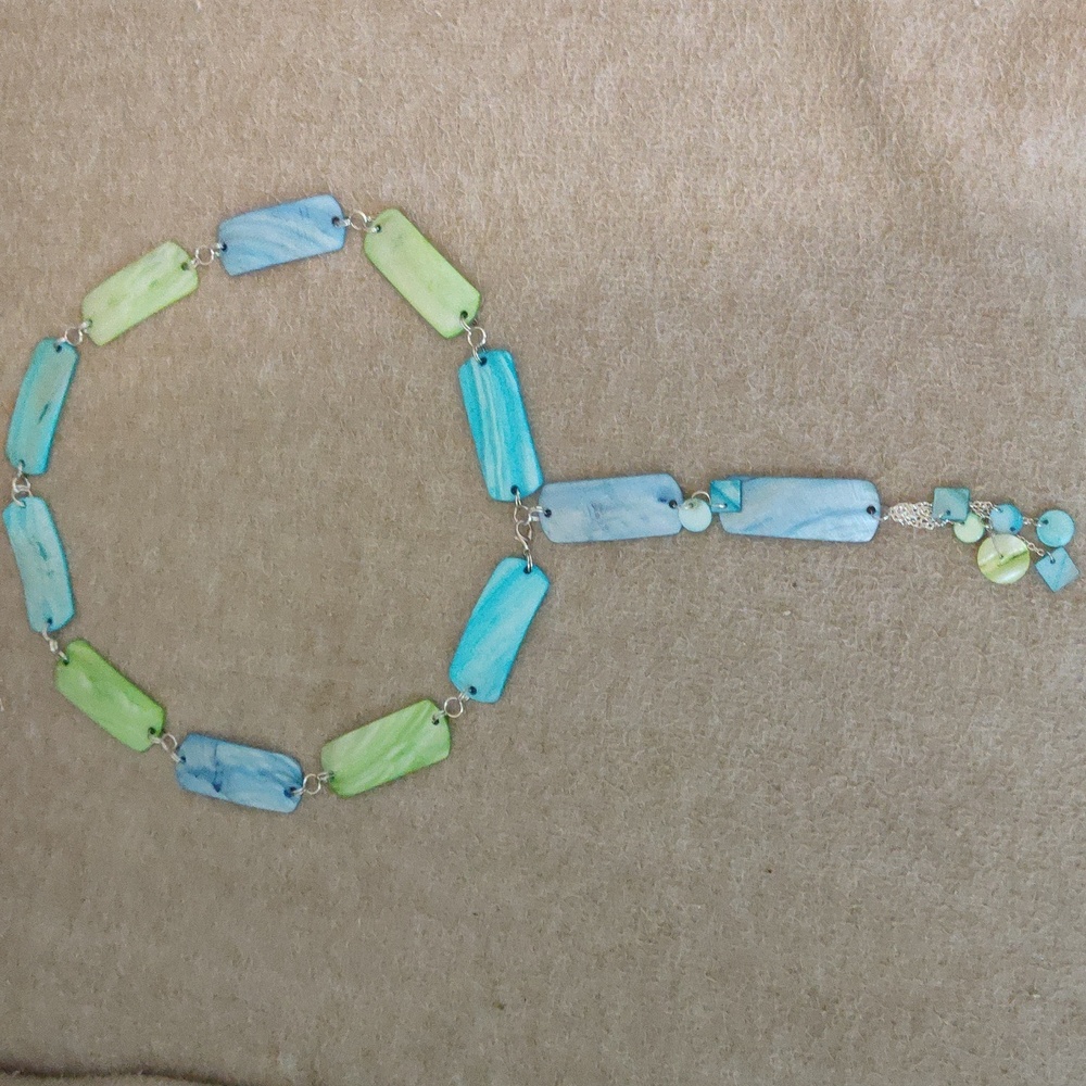 Mother Of Pearl Necklace/Belt 34"